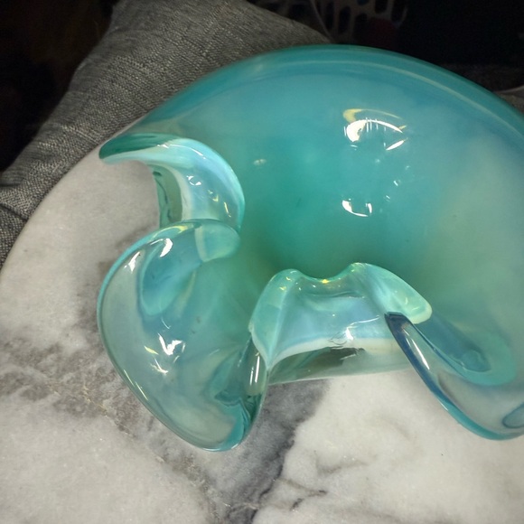 Cenedese Murano Blue Art Glass Biomorphix Organic Shaped Bowl 60's Vintage - Picture 5 of 8